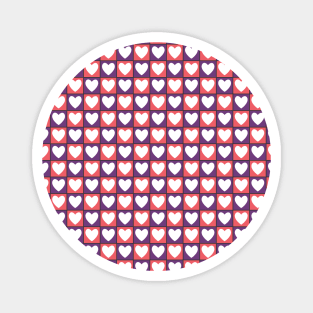 Tiled Pink and Purple Hearts Pattern 009#001 Magnet